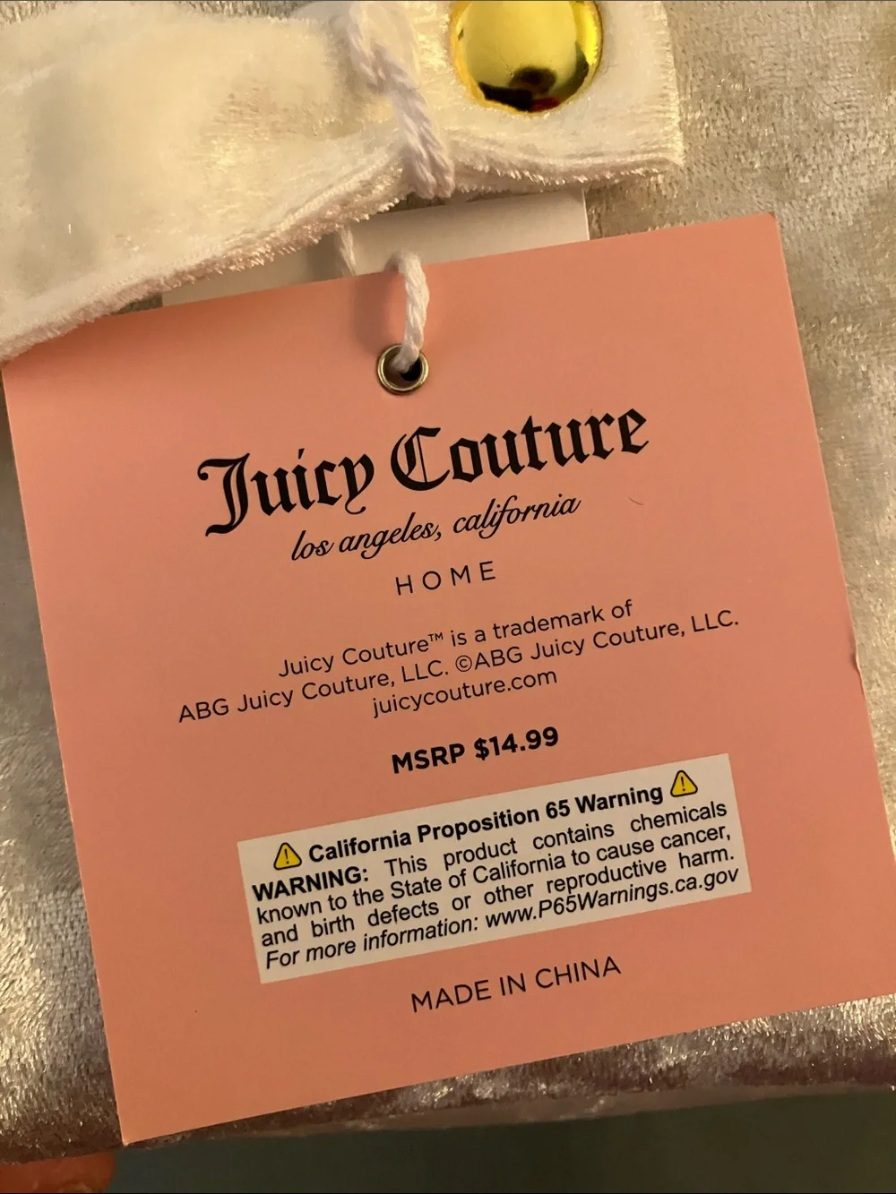 🩷Juicy Couture crushed velvet logo storage bin with handles NWT